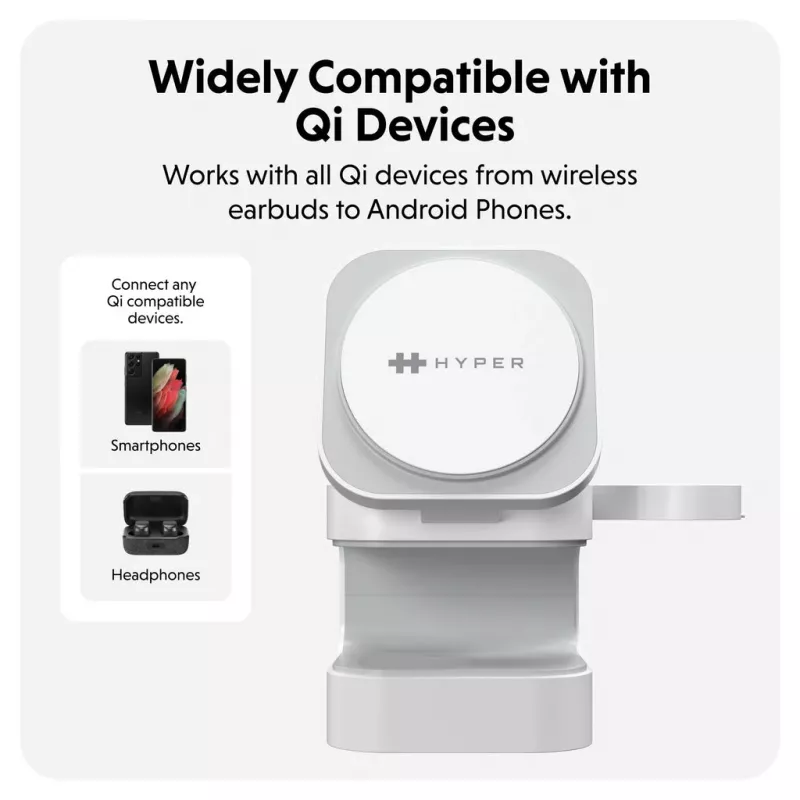Targus HJ3320WHGL Cargador móvil para auriculares, smartphone, smartwatch blanco USB carga inalámbrica función de carga rápida uso en interiores