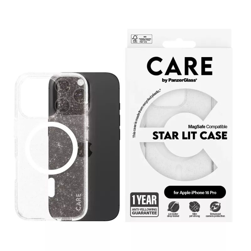Funda PanzerGlass CARE™ by ® Urban Combat Case Star Lit w. White MagSafe iPhone 16 Pro