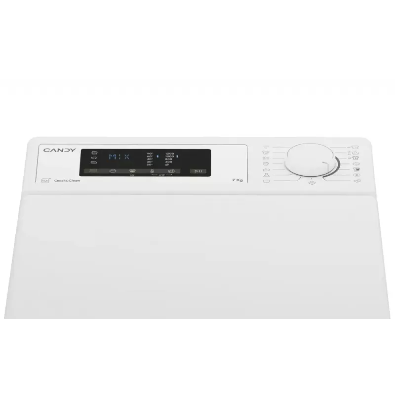 Lavadora CANDY TCA273D3-S carga superior 7 kg, 1200 rpm, clase energética C, blanca