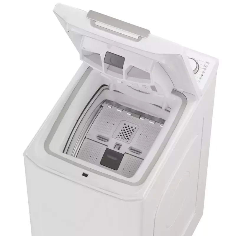 Lavadora de carga superior CANDY TCA284TM5-S — 8 kg, 1200 rpm, clase de eficiencia energética A, 410×600×860 mm, blanca