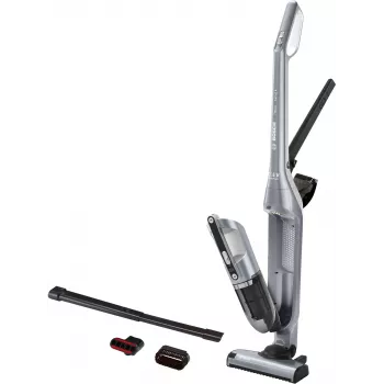 Aspirador escoba Bosch BCH3P210 2 en 1, limpieza en seco, depósito de polvo 0,4 L, inalámbrico + con cable, gris/negro, 3 kg