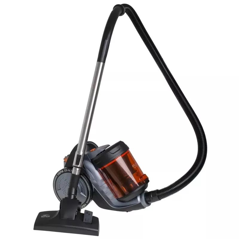 Aspirador sin bolsa Adler AD 7065 — 700 W, depósito de polvo 1,6 L, HEPA, radio 9 m, negro/rojo