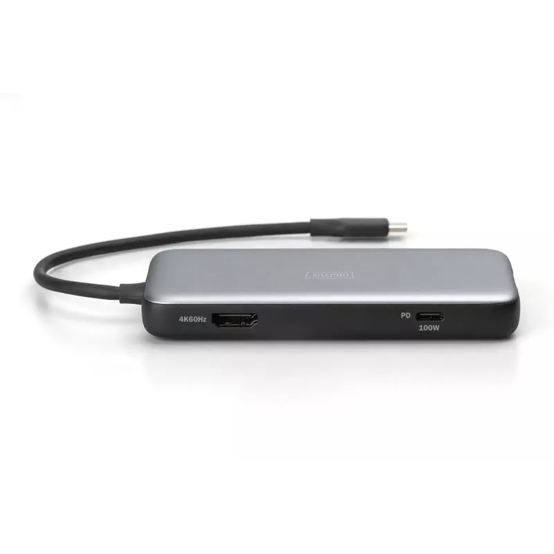 Docking station USB-C DIGITUS, 7 puertos - HDMI / 2x USB-A 3.2 Gen 2 / GbE / SD / MicroSD - 100W USB Power Delivery
