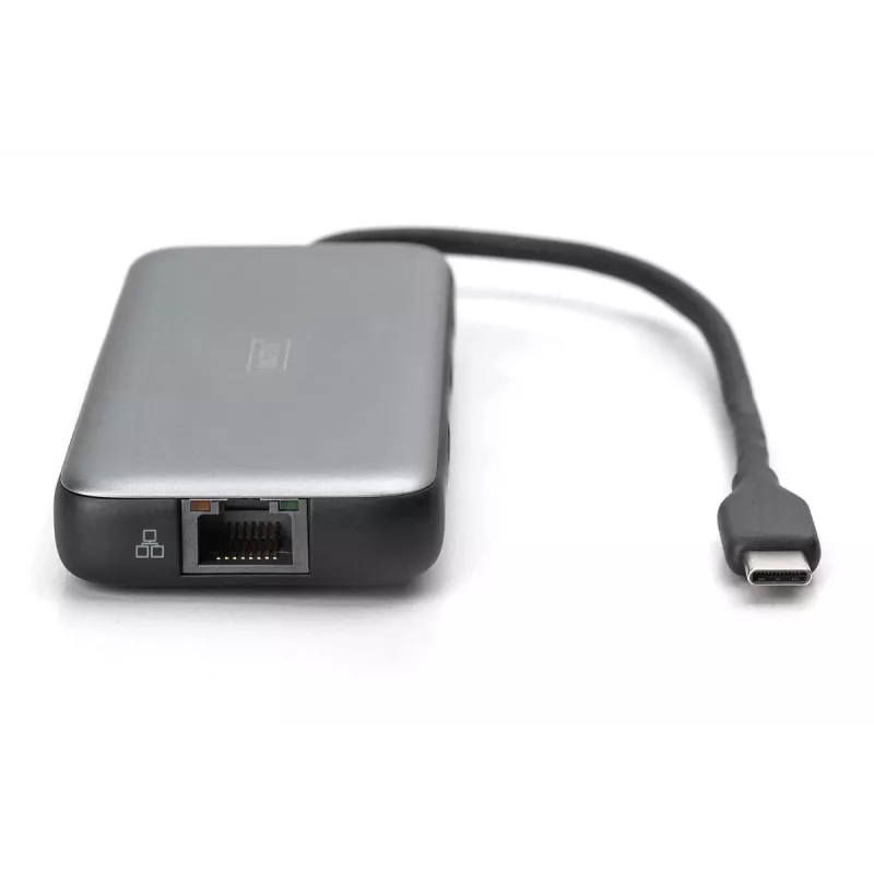 Docking station USB-C DIGITUS, 7 puertos - HDMI / 2x USB-A 3.2 Gen 2 / GbE / SD / MicroSD - 100W USB Power Delivery