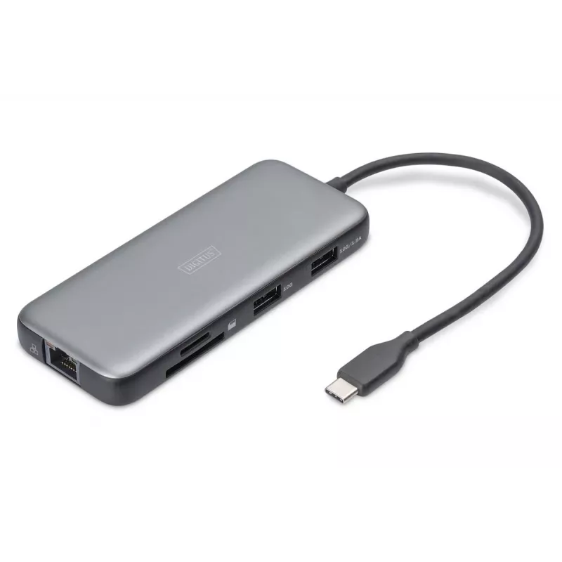 Docking station USB-C DIGITUS, 7 puertos - HDMI / 2x USB-A 3.2 Gen 2 / GbE / SD / MicroSD - 100W USB Power Delivery