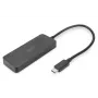 Digitus DS-45334 hub de vídeo MST de 3 puertos, USB-C a 3x DisplayPort, negro