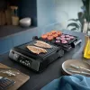 Parrilla de contacto Philips serie 7000, Negra, Rectangular, Táctil, 220 °C, tapa abatible, tapa de cierre, 180°