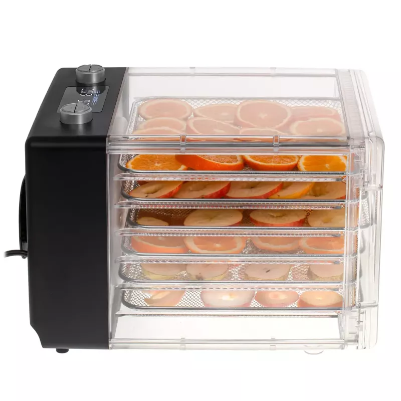 Deshidratador de alimentos Adler AD 6660, 600 W, 6 bandejas, termostato regulable, acero, diseño plegable