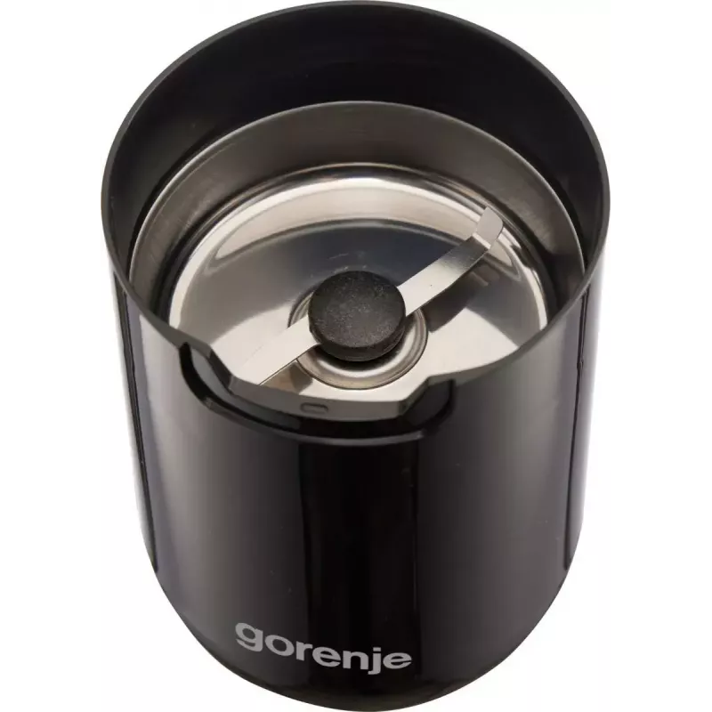 Molinillo de café Gorenje SMK150SB — motor de 150 W, capacidad de granos 45 g, cuchillas de acero inoxidable, negro