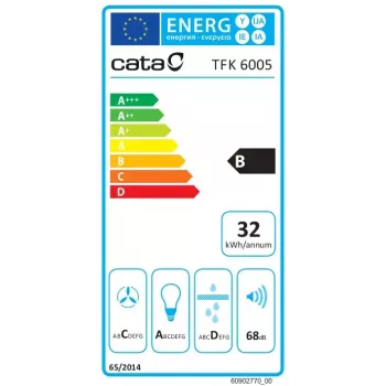 Campana extractora telescópica CATA TFK 6005 X, acero inoxidable, 60 cm, 390 m³/h, mecánica, clase energética B, CSLED