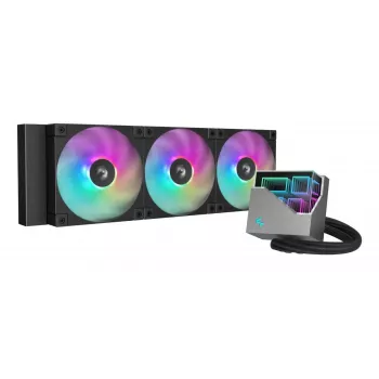 Refrigeración líquida todo en uno DeepCool LT360, 3 ventiladores de 120 mm, 2400 rpm, 72,04 cfm, tubos de 41 cm, radiador de aluminio, negro