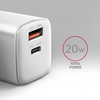 Cargador para dispositivos móviles Axagon ACU-PQ20W universal blanco