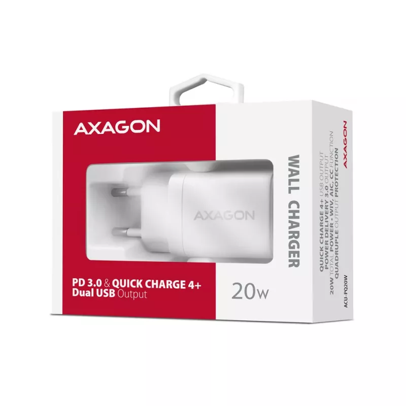 Cargador para dispositivos móviles Axagon ACU-PQ20W universal blanco
