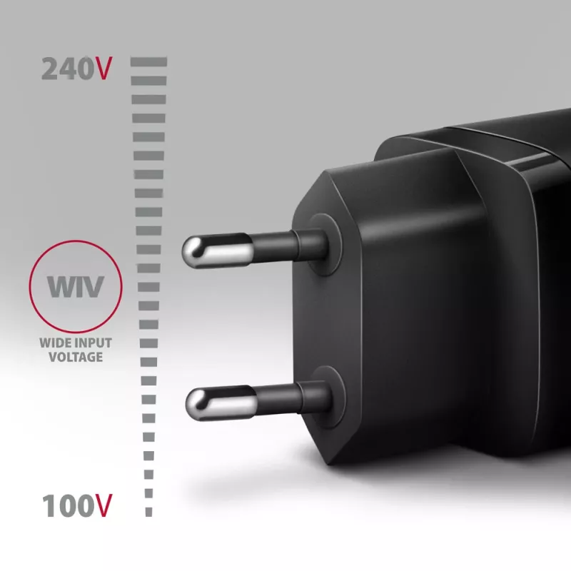Cargador de pared Axagon ACU-PQ30 PD3.0 y QC4+ 2 salidas 30W