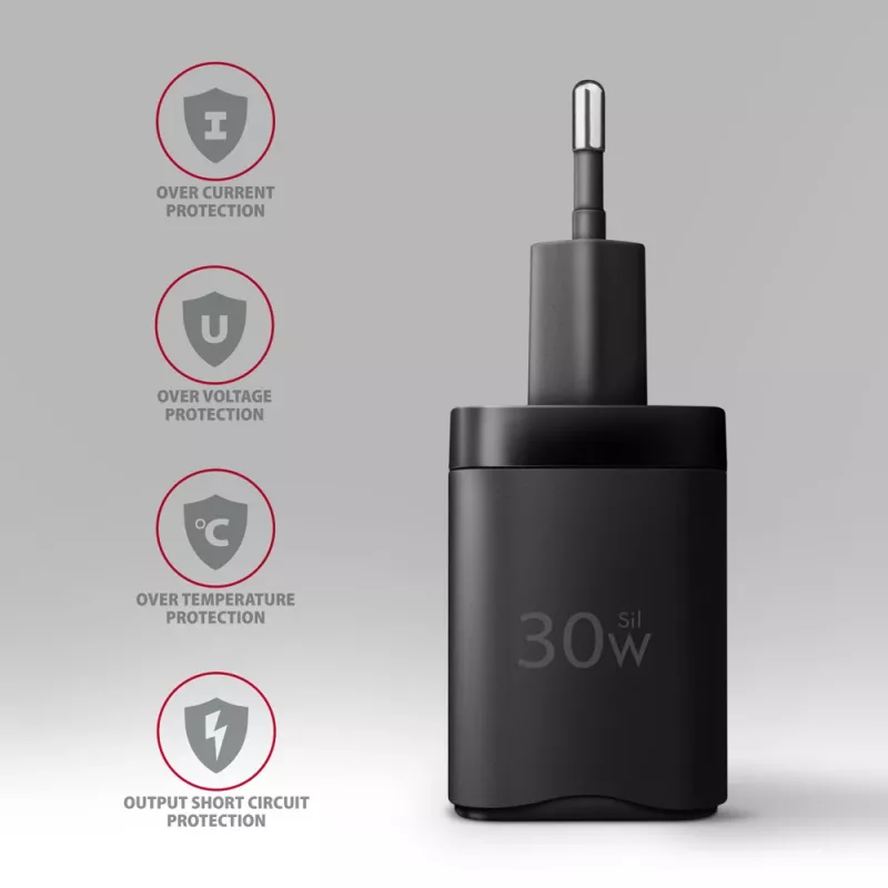 Cargador de pared Axagon ACU-PQ30 PD3.0 y QC4+ 2 salidas 30W