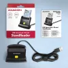 Lector de tarjetas inteligentes/ID de contacto USB universal de sobremesa Axagon con cable USB-A largo. Apto para la aplicación eObanka. Lector de tarjetas inteligentes interior USB 2.0 negro