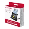 Lector de tarjetas inteligentes/ID de contacto USB universal de sobremesa Axagon con cable USB-A largo. Apto para la aplicación eObanka. Lector de tarjetas inteligentes interior USB 2.0 negro