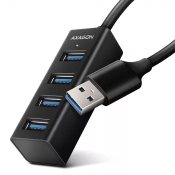 Hub mini Axagon HUE-M1A 4x USB 3.2 Gen 1, metal, cable USB-A de 20 cm