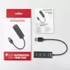 Hub mini Axagon HUE-M1A 4x USB 3.2 Gen 1, metal, cable USB-A de 20 cm