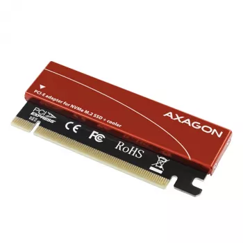 Adaptador Axagon PCEM2-S PCIe x16 - ranura M.2 NVMe M-Key, con disipador de aluminio pasivo