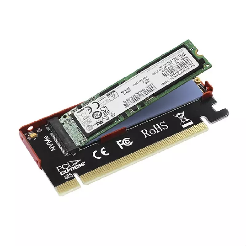 Adaptador Axagon PCEM2-S PCIe x16 - ranura M.2 NVMe M-Key, con disipador de aluminio pasivo