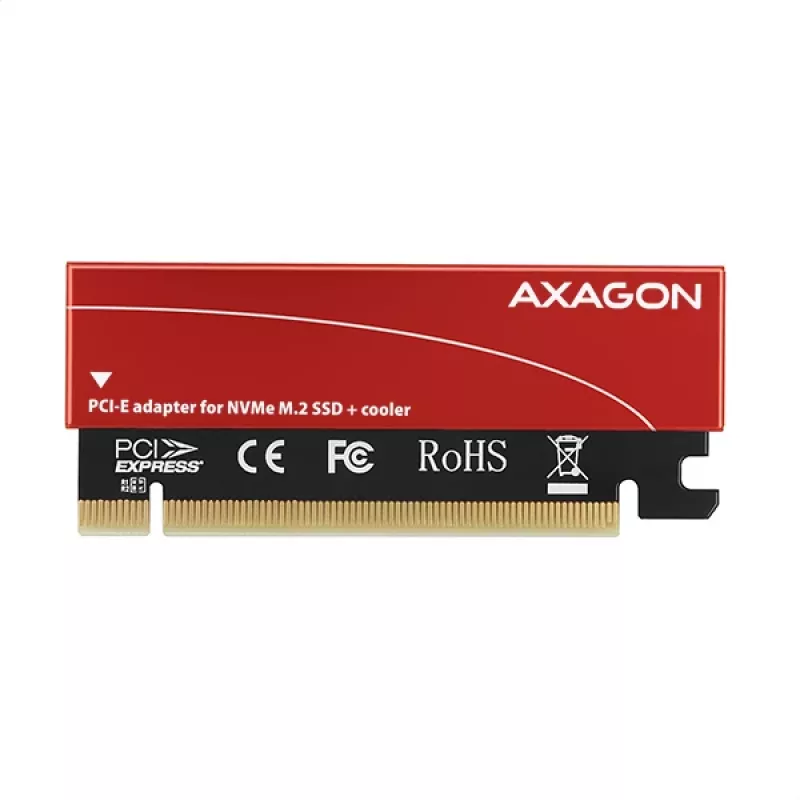 Adaptador Axagon PCEM2-S PCIe x16 - ranura M.2 NVMe M-Key, con disipador de aluminio pasivo