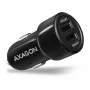 Cargador de coche automático Axagon PWC-5V5 SMART 24W, 2 puertos USB-A, 5V/2,4A + 5V/2,4A