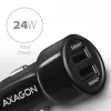 Cargador de coche automático Axagon PWC-5V5 SMART 24W, 2 puertos USB-A, 5V/2,4A + 5V/2,4A