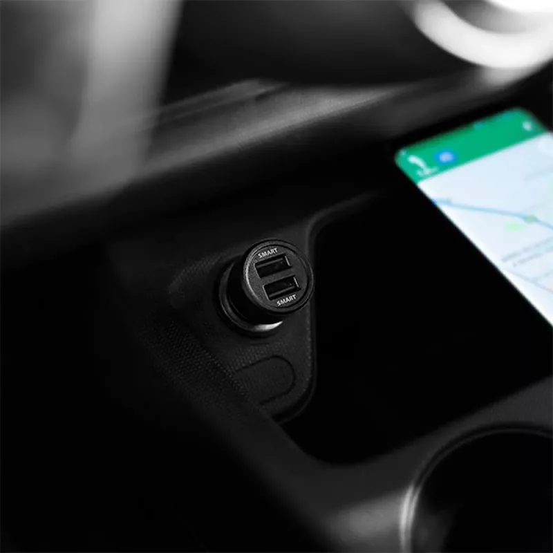 Cargador de coche automático Axagon PWC-5V5 SMART 24W, 2 puertos USB-A, 5V/2,4A + 5V/2,4A