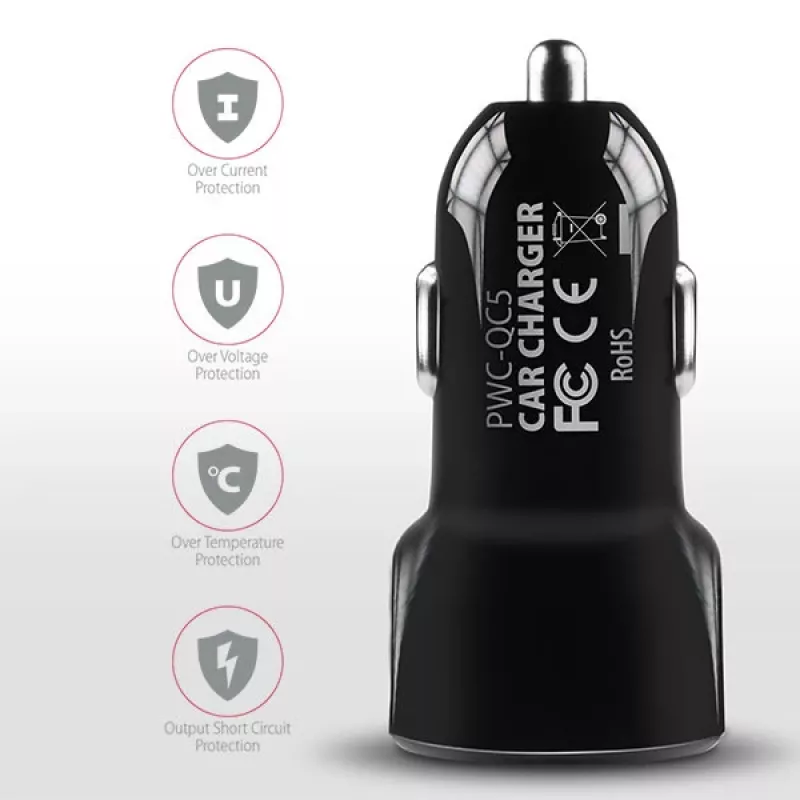 Cargador para dispositivos móviles móvil, smartphone, tablet, universal negro mechero de coche carga rápida coche Axagon PWC-QC5