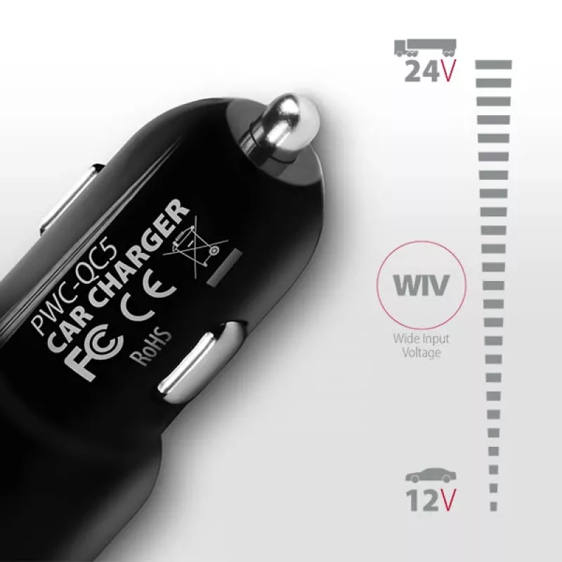 Cargador para dispositivos móviles móvil, smartphone, tablet, universal negro mechero de coche carga rápida coche Axagon PWC-QC5