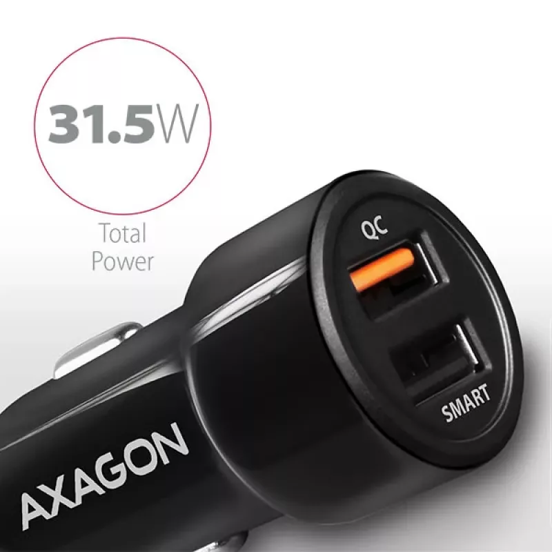 Cargador para dispositivos móviles móvil, smartphone, tablet, universal negro mechero de coche carga rápida coche Axagon PWC-QC5