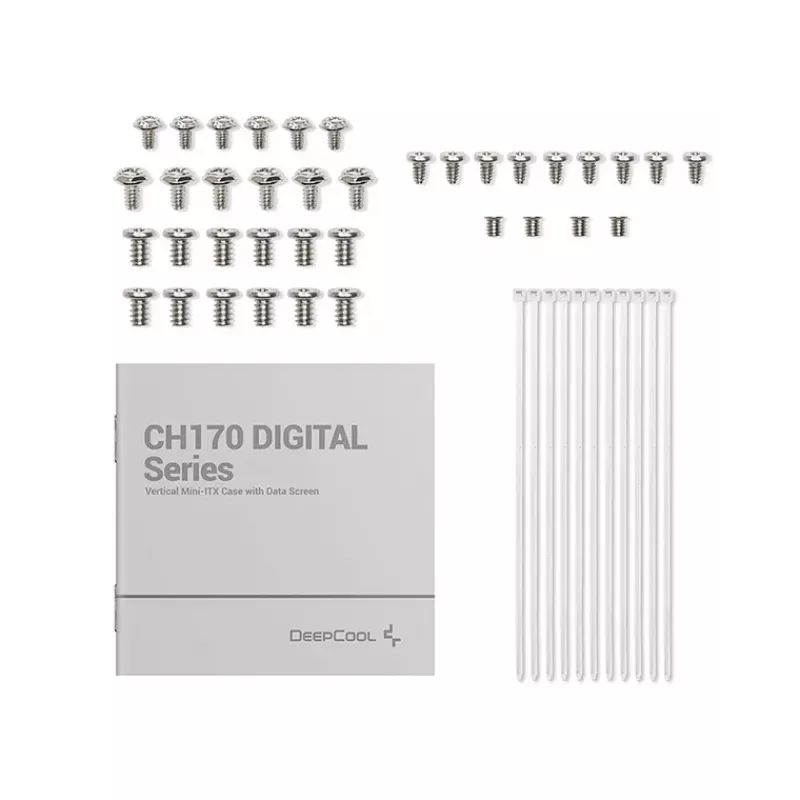 DeepCool CH170 Digital R-CH170-WHNPI0D-G-1 caja de PC Mini-ITX Mini Tower sin fuente de alimentación, 2x USB 3.0, USB-C, blanca
