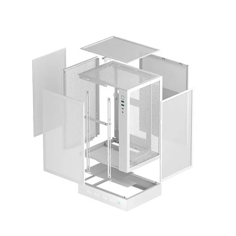 DeepCool CH170 Digital R-CH170-WHNPI0D-G-1 caja de PC Mini-ITX Mini Tower sin fuente de alimentación, 2x USB 3.0, USB-C, blanca