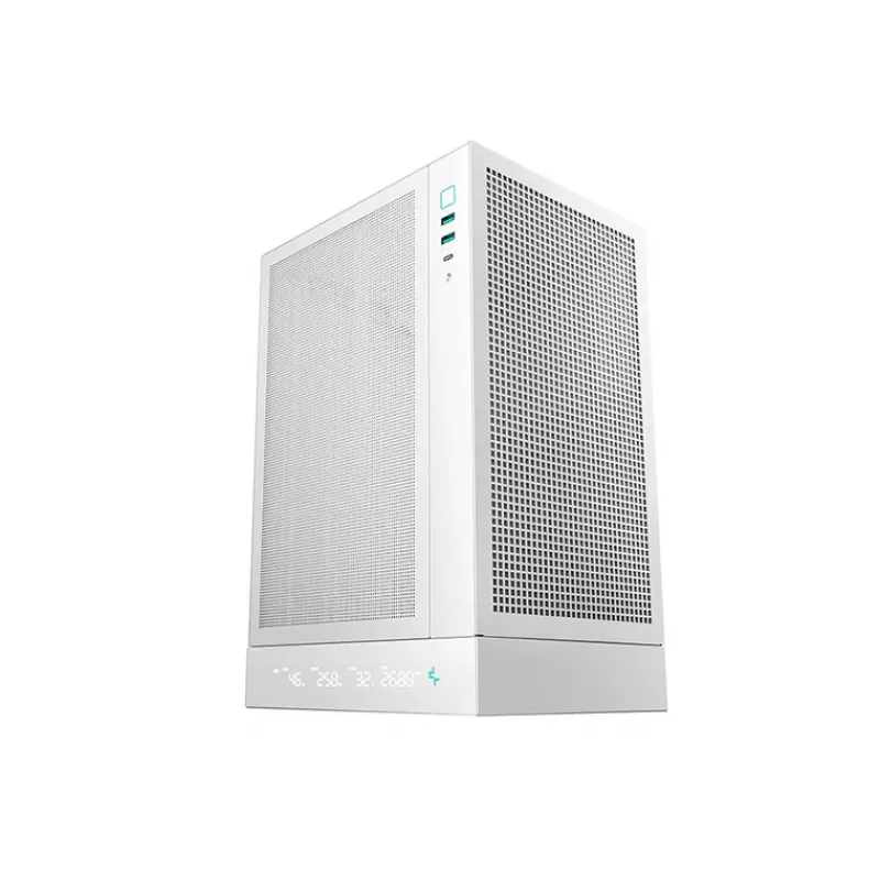 DeepCool CH170 Digital R-CH170-WHNPI0D-G-1 caja de PC Mini-ITX Mini Tower sin fuente de alimentación, 2x USB 3.0, USB-C, blanca