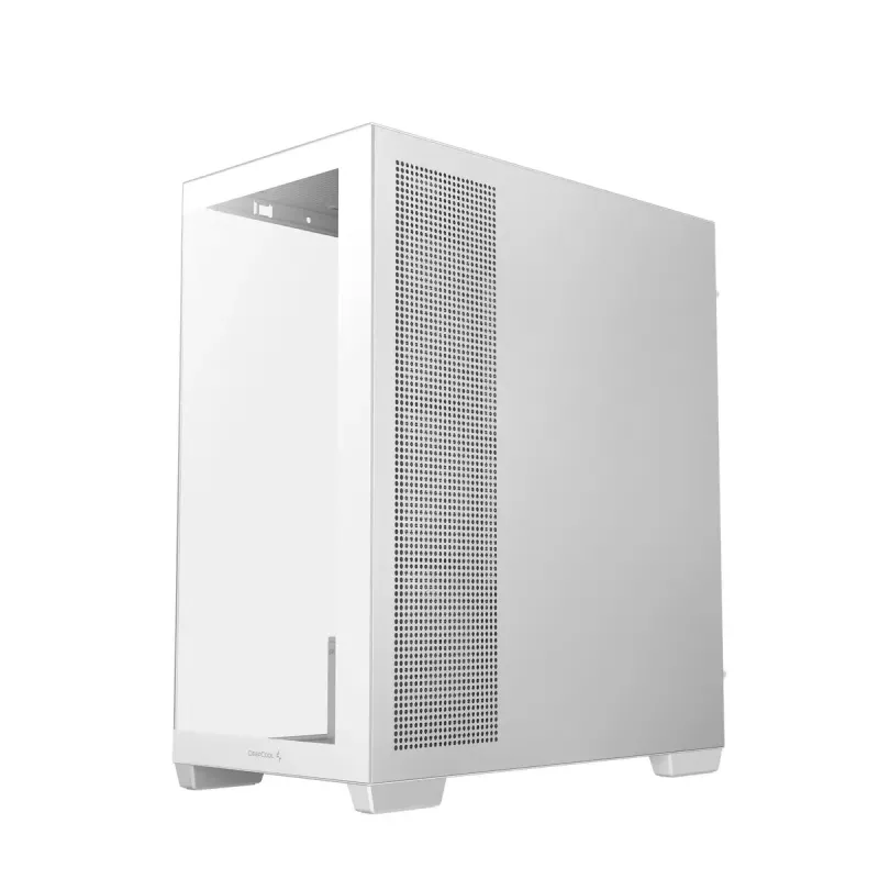 Caja de PC DeepCool CG580 4F WH semitorre ATX/Micro ATX/ITX, cristal templado, 3×120 mm + 120 mm trasero, blanca