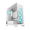 Caja de PC DeepCool CG580 4F WH semitorre ATX/Micro ATX/ITX, cristal templado, 3×120 mm + 120 mm trasero, blanca