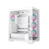 Caja de PC DeepCool CG580 4F WH semitorre ATX/Micro ATX/ITX, cristal templado, 3×120 mm + 120 mm trasero, blanca