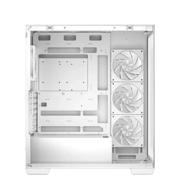 Caja de PC DeepCool CG580 4F WH semitorre ATX/Micro ATX/ITX, cristal templado, 3×120 mm + 120 mm trasero, blanca