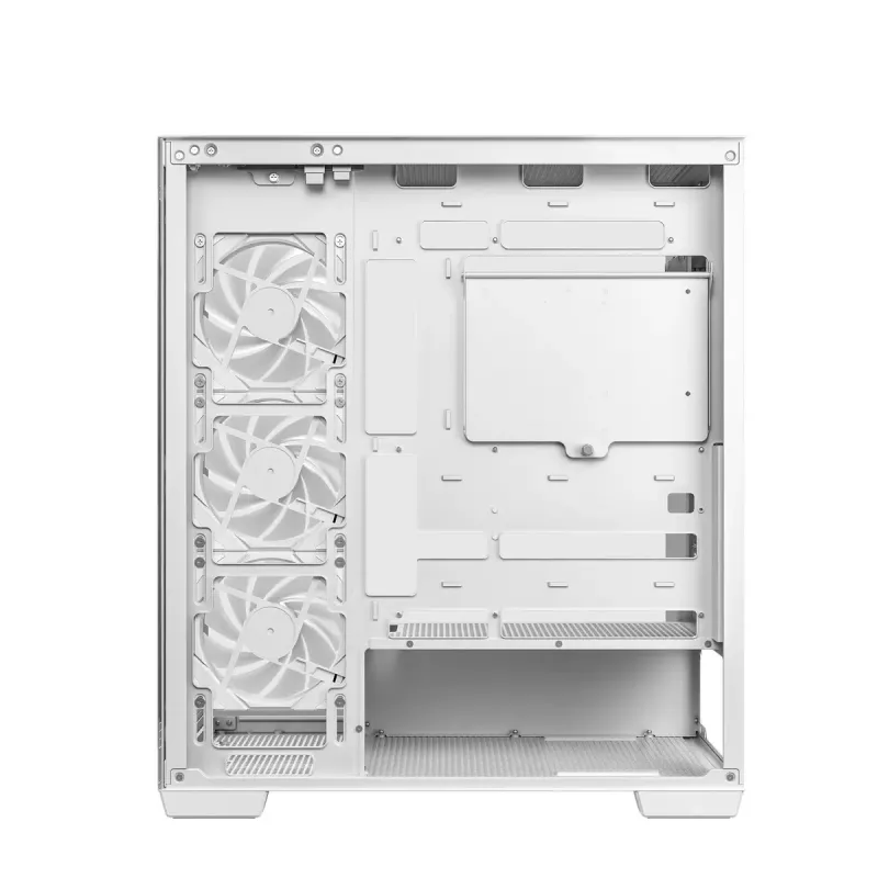 Caja de PC DeepCool CG580 4F WH semitorre ATX/Micro ATX/ITX, cristal templado, 3×120 mm + 120 mm trasero, blanca