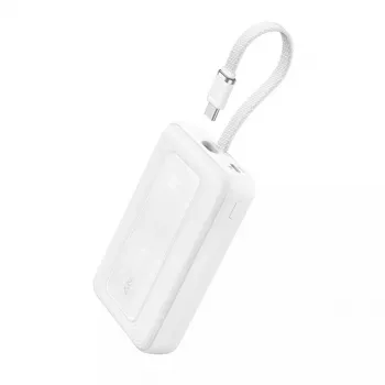 Batería externa Anker Zolo 10000mAh, 30W Super Fast Charging, cable USB-C integrado, blanco