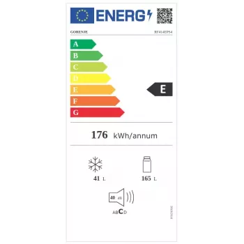 Frigorífico independiente Gorenje RF414EPS4 — 206 L totales, 165 L frigorífico, 41 L congelador, gris