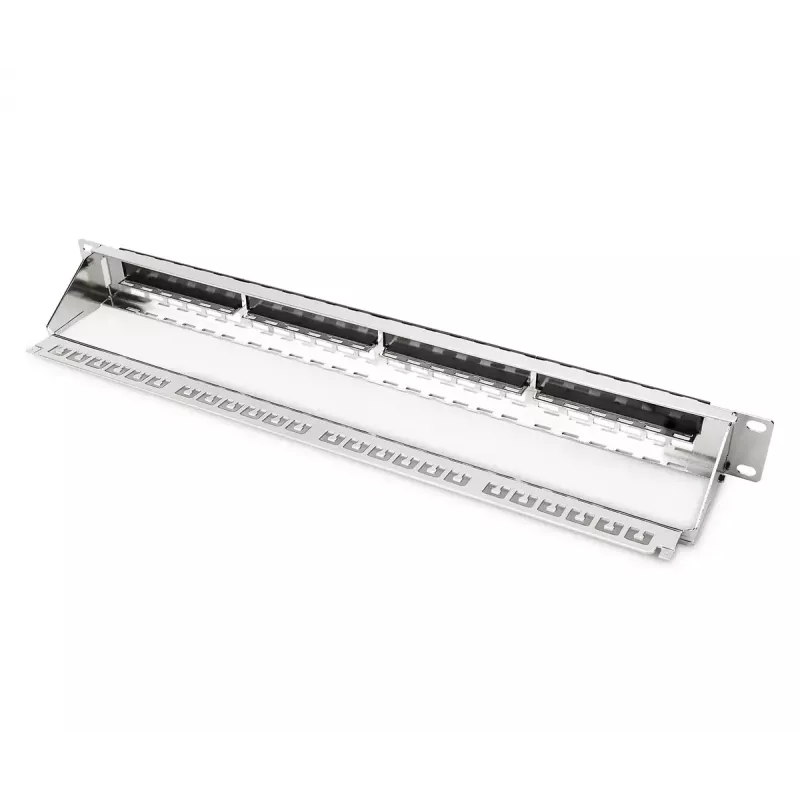 DIGITUS DN-91411-G panel de parcheo modular, 24 puertos, apantallado, galvanizado, montaje en rack de 19 pulgadas 1U, vacío, negro