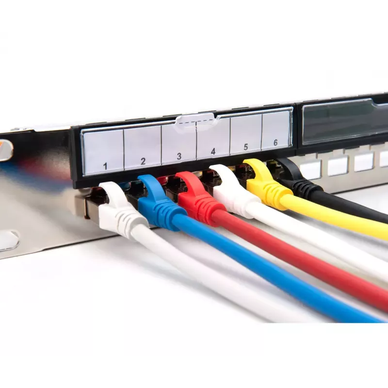 DIGITUS DN-91411-G panel de parcheo modular, 24 puertos, apantallado, galvanizado, montaje en rack de 19 pulgadas 1U, vacío, negro