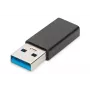 Adaptador USB Type-C DIGITUS, Type-A a C M/H, 3A, 5GB, versión 3.0, negro