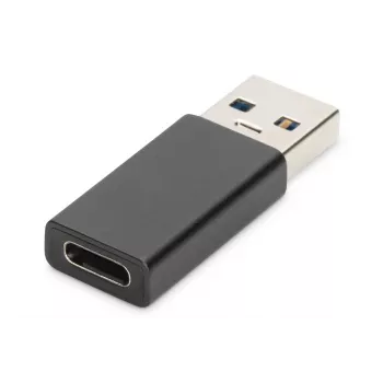 Adaptador USB Type-C DIGITUS, Type-A a C M/H, 3A, 5GB, versión 3.0, negro