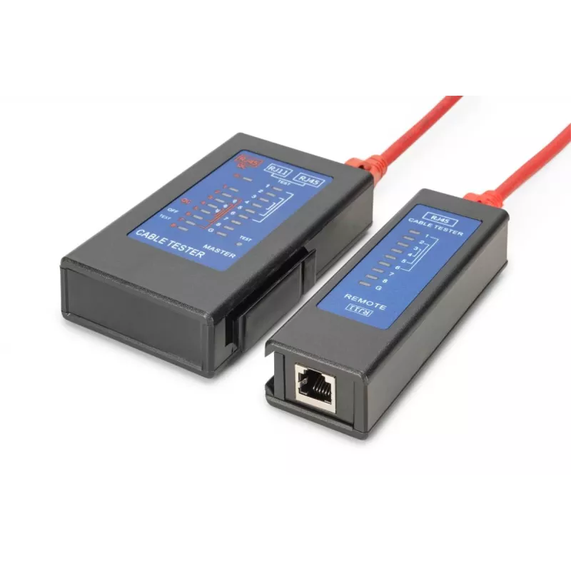 Comprobador de cables DIGITUS - Comprobador unidireccional comprobador PoE con maletín