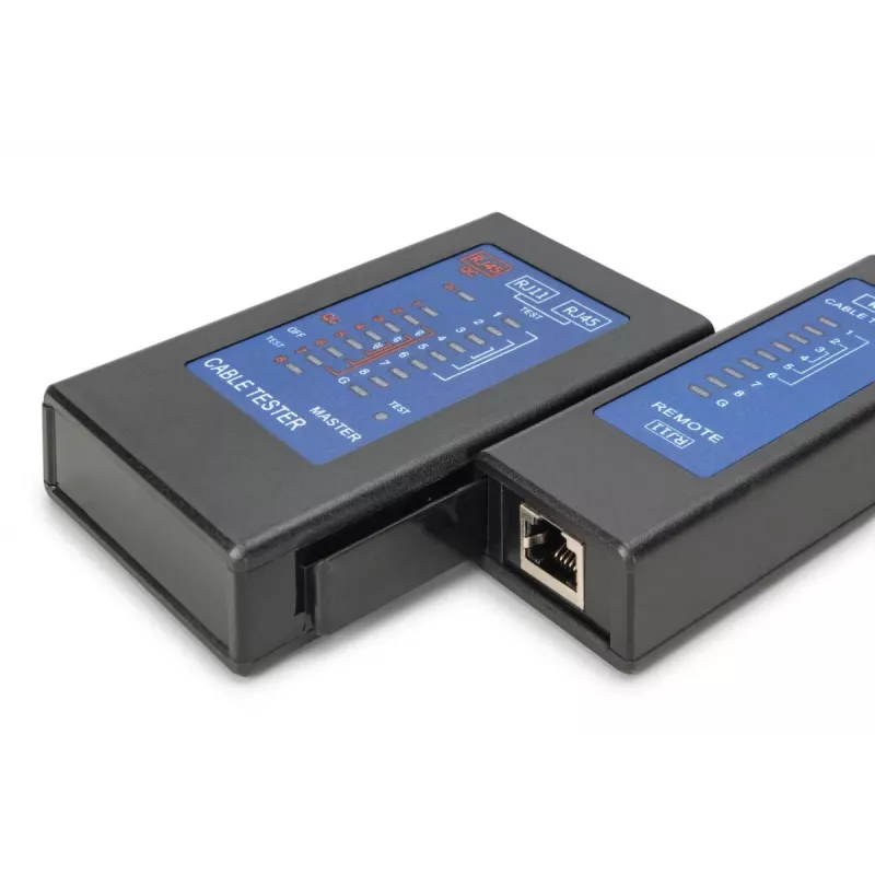 Comprobador de cables DIGITUS - Comprobador unidireccional comprobador PoE con maletín