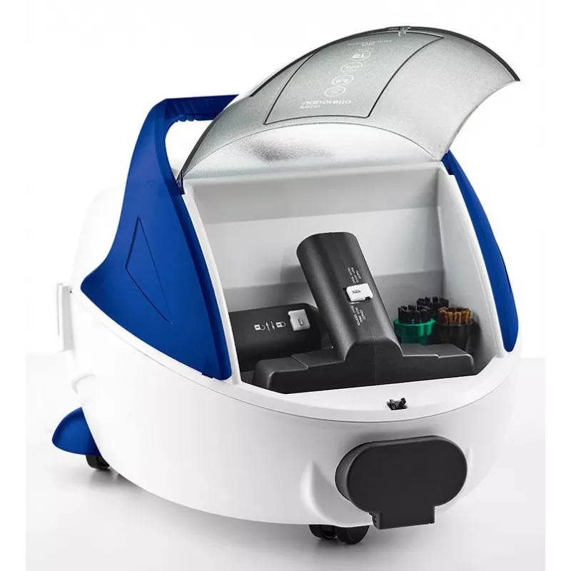 Limpiador a vapor de cilindro Polti Pro 100 Eco Power 1900 W Negro, Azul, Blanco