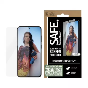 PanzerGlass SAFE. by ® Protector de pantalla Samsung Galaxy S25+ | S24+ | Ultra-Wide Fit con EasyAligner